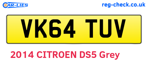 VK64TUV are the vehicle registration plates.