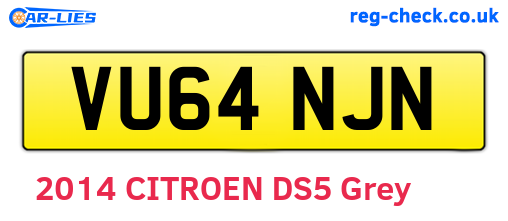 VU64NJN are the vehicle registration plates.