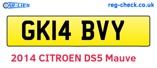 GK14BVY are the vehicle registration plates.
