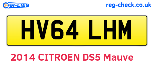 HV64LHM are the vehicle registration plates.