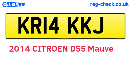 KR14KKJ are the vehicle registration plates.