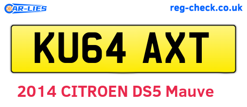 KU64AXT are the vehicle registration plates.