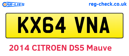 KX64VNA are the vehicle registration plates.