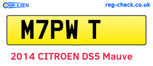 M7PWT are the vehicle registration plates.