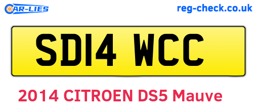 SD14WCC are the vehicle registration plates.