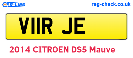 V11RJE are the vehicle registration plates.