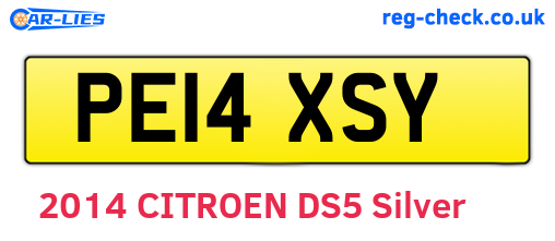 PE14XSY are the vehicle registration plates.