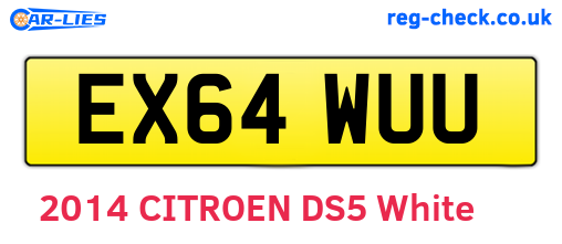 EX64WUU are the vehicle registration plates.