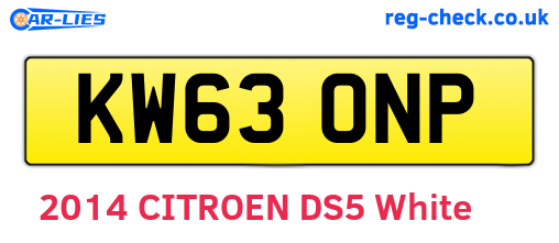 KW63ONP are the vehicle registration plates.