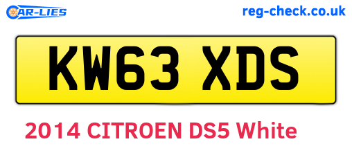 KW63XDS are the vehicle registration plates.