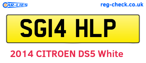 SG14HLP are the vehicle registration plates.