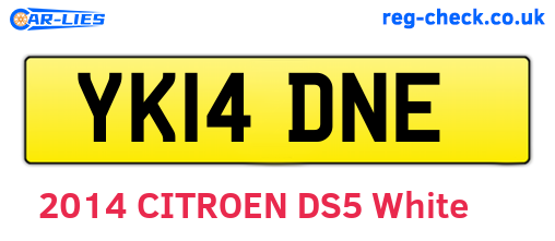 YK14DNE are the vehicle registration plates.