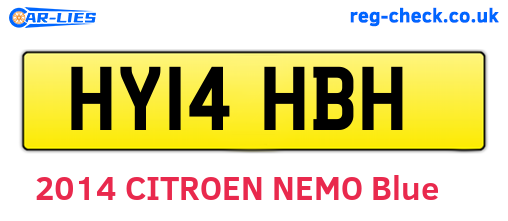 HY14HBH are the vehicle registration plates.