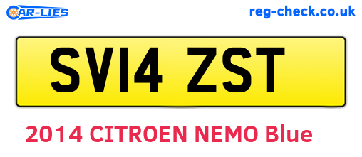 SV14ZST are the vehicle registration plates.