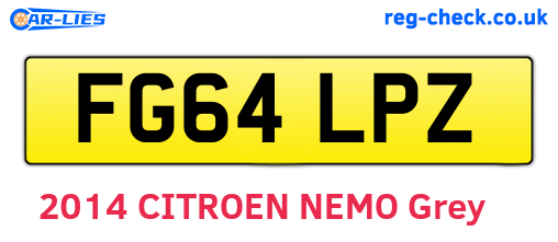 FG64LPZ are the vehicle registration plates.