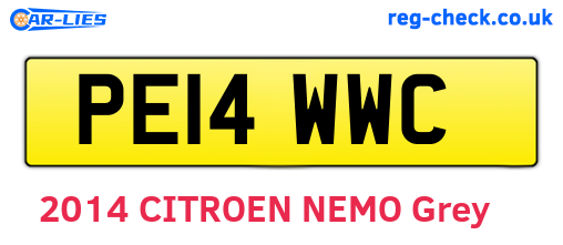 PE14WWC are the vehicle registration plates.