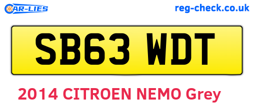SB63WDT are the vehicle registration plates.