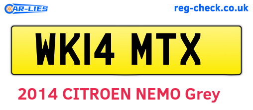 WK14MTX are the vehicle registration plates.