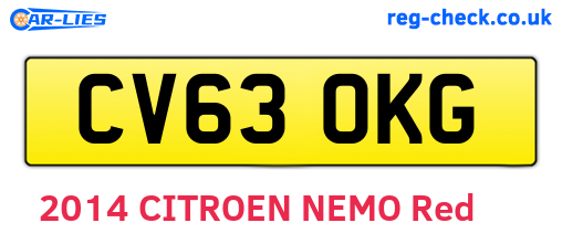 CV63OKG are the vehicle registration plates.