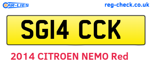 SG14CCK are the vehicle registration plates.