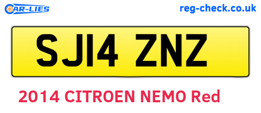 SJ14ZNZ are the vehicle registration plates.
