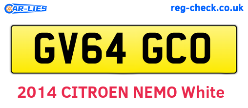 GV64GCO are the vehicle registration plates.