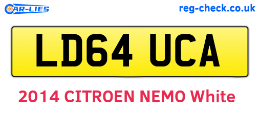 LD64UCA are the vehicle registration plates.