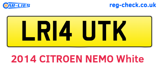 LR14UTK are the vehicle registration plates.