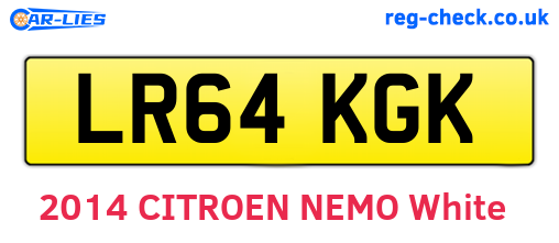 LR64KGK are the vehicle registration plates.