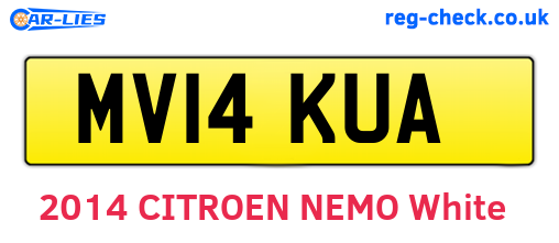 MV14KUA are the vehicle registration plates.