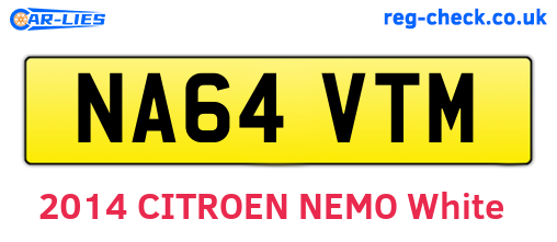NA64VTM are the vehicle registration plates.