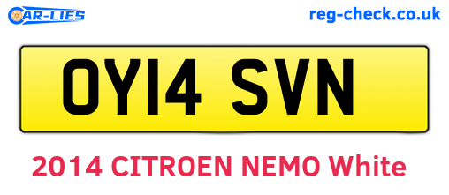 OY14SVN are the vehicle registration plates.