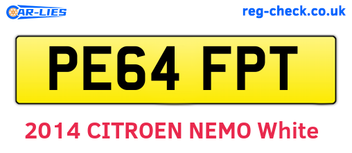 PE64FPT are the vehicle registration plates.