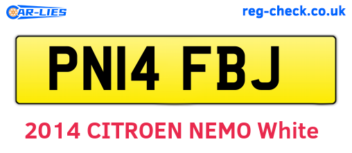 PN14FBJ are the vehicle registration plates.