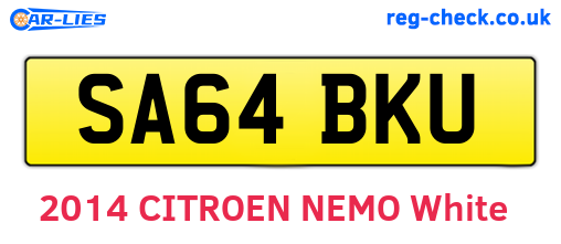 SA64BKU are the vehicle registration plates.