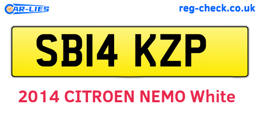 SB14KZP are the vehicle registration plates.