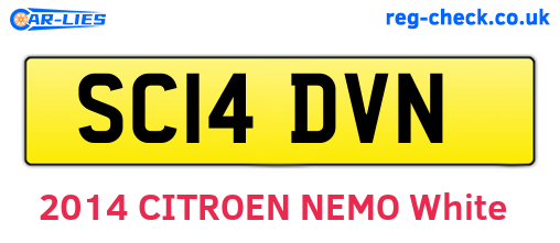 SC14DVN are the vehicle registration plates.