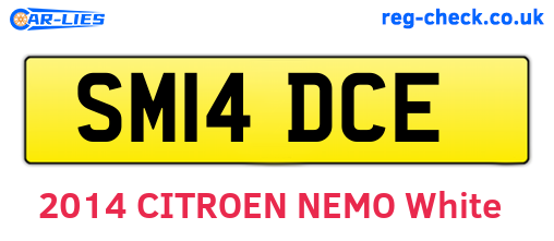 SM14DCE are the vehicle registration plates.