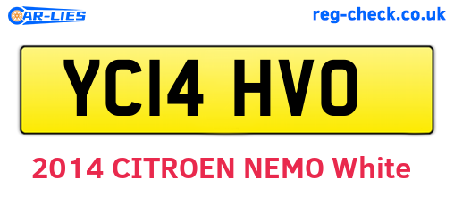 YC14HVO are the vehicle registration plates.