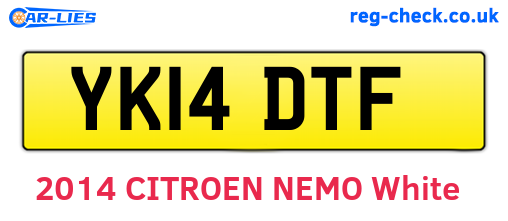 YK14DTF are the vehicle registration plates.