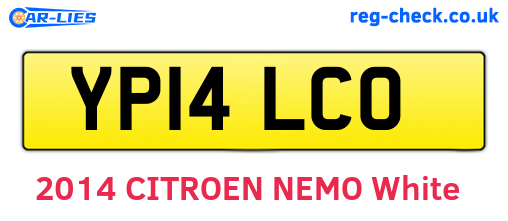 YP14LCO are the vehicle registration plates.