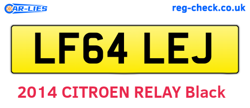 LF64LEJ are the vehicle registration plates.