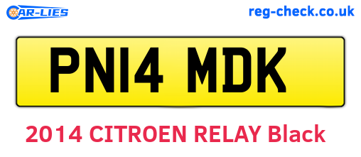 PN14MDK are the vehicle registration plates.