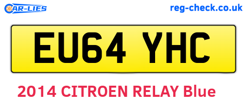 EU64YHC are the vehicle registration plates.