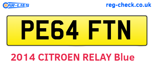 PE64FTN are the vehicle registration plates.