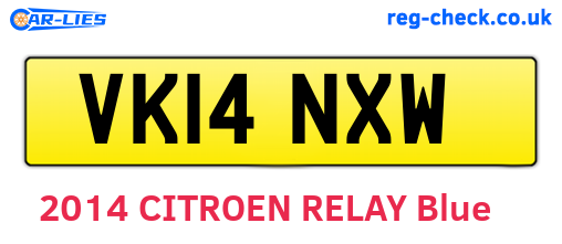 VK14NXW are the vehicle registration plates.