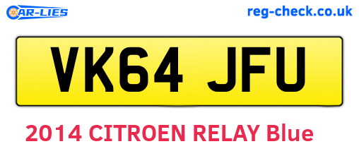 VK64JFU are the vehicle registration plates.