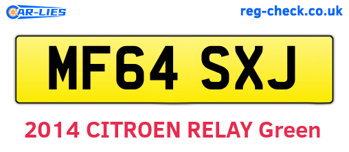 MF64SXJ are the vehicle registration plates.