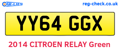 YY64GGX are the vehicle registration plates.