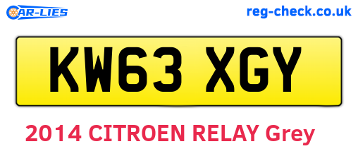 KW63XGY are the vehicle registration plates.